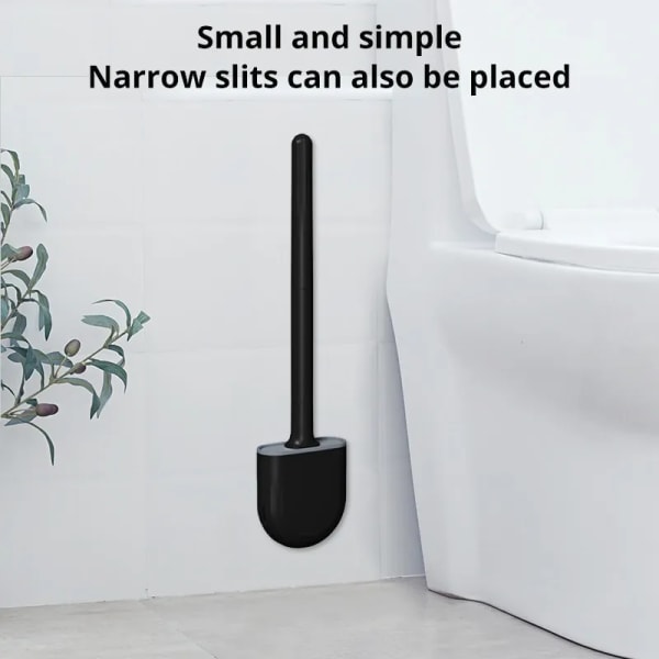 Silikon toalett børste og holder veggmontert for bad hurtigt tørkende effektiv profesjonell dyp rengjøring