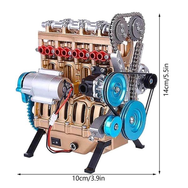 Ny mini montering bil montering inline fyrcylindrig motor modell kit leksaker