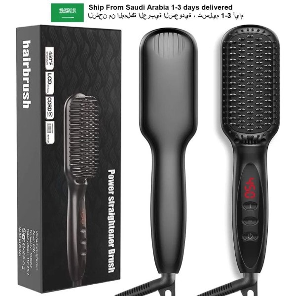 Hår Rightener Hot Comb Pro LCD Heating Elektrisk Ionisk Righten Hår Styles Anti Static Ceramic Rightening Beard Comb