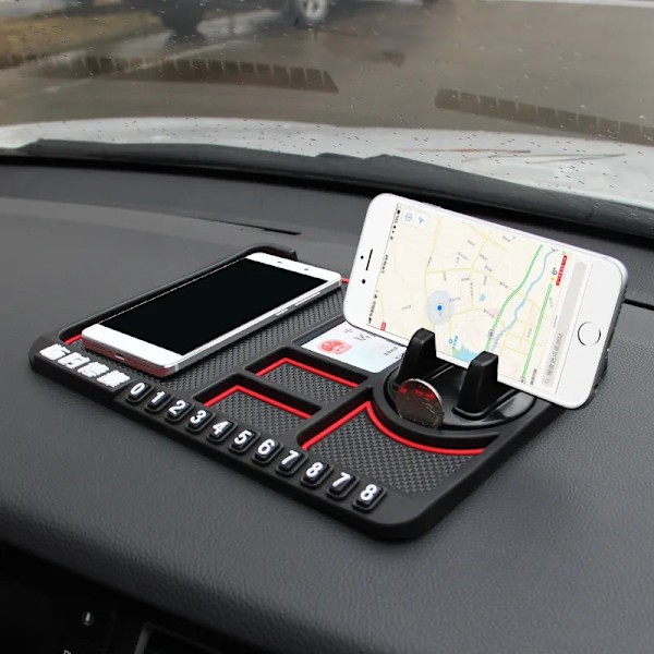 Multifunktionel Bil Anti-Slip Mat Auto Telefon Holder GPS Navigation Opbevaring Pude Bil Interiør Tilbehør