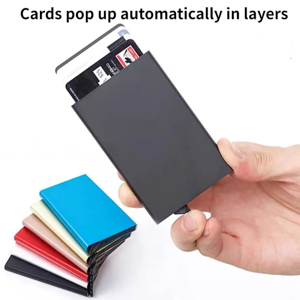 Automaattinen Pop Up ID luotto kortti laatikko Slim alumiini lompakko tasku kotelo pankki luotto kortti kotelo
