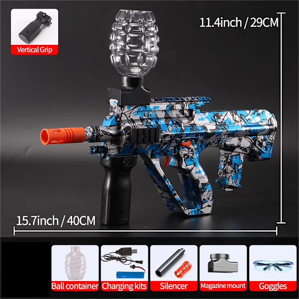 Elektrisk Gel Ball Blaster Splatter Ball Blaster med 20,000 Eco-Friendly Water Beads