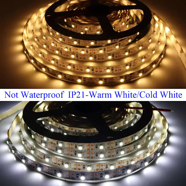 5V USB LED Strip Ljus Batteri Ström SMD 60LED 5m Warm Ribbon Cabinet Lights