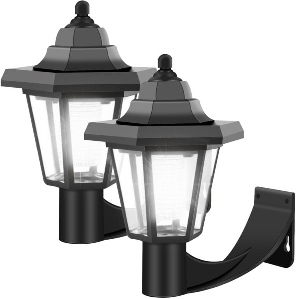 2kpl aurinko LED valo ulko puutarha valo kuusikulmainen aurinko seinä valo vedenpitävä piha maisema valo