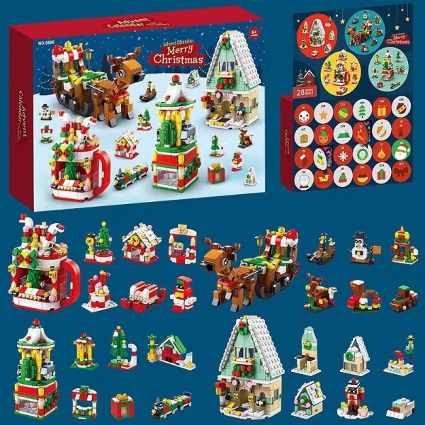 Jul Serie Byggeklosser Gave boks for barn 24 dager jul advent kalender