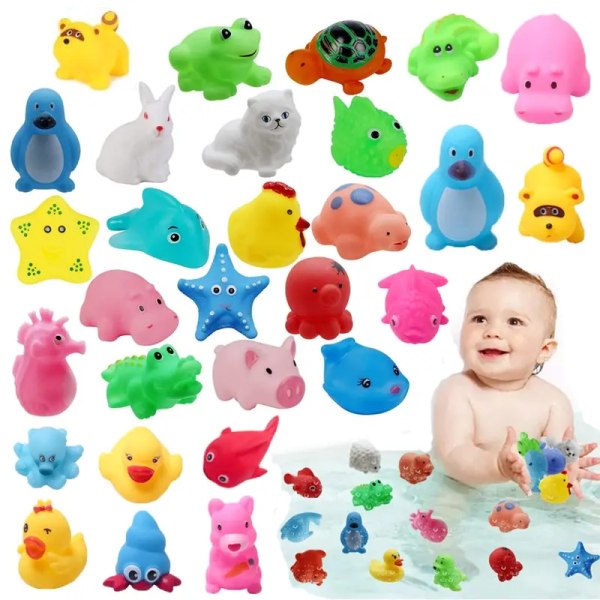 13 kpl vauva söpöt eläimet kylpy lelu uinti vesi lelut pehmeä kumi kelluke puristus ääni lapsille pesu leikki hauskat lelut