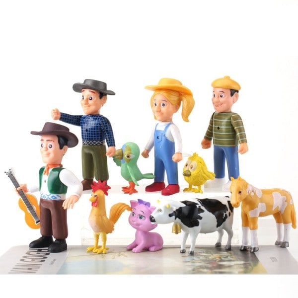 Sød Glad gård Action Figurer La Granja De Zenon Rød Barn Barnyard Gård Baby Dyr PVC Dukker Legetøj Sæt