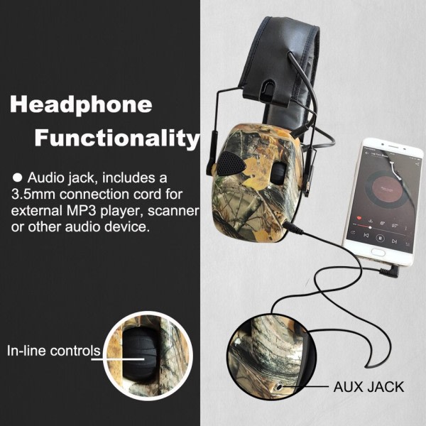 Taktisk anti-brus Hörselkåpa för Jakt skytte hörlurar Brusreducering Elektroniskt Hörselskydd Hörselskydd