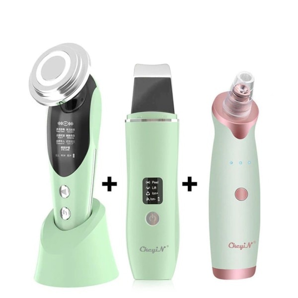 Lys terapi Skønhed Maskin Ansigtsbehandling Massager Ultralyd Skin Scrubber
