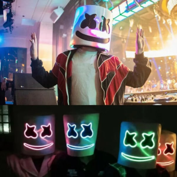 Halloween LED DJ Maske Lifelike Marshmello Maske