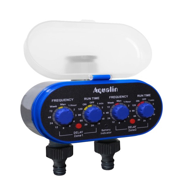 Kugle ventil elektronisk to udtag fire skiver vand timer med regn sensor hul have vanding system