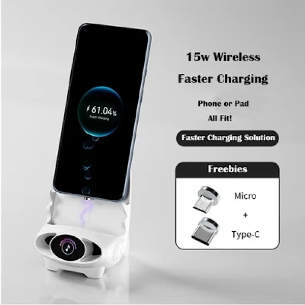 Trådløs lader stativ bærbar mini stol universal 15W stol holder lader telefon lade holder
