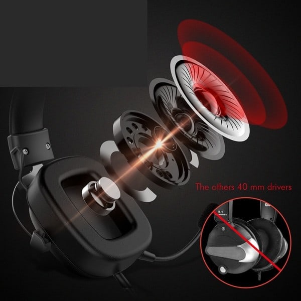 Kabelanslutet Headset Gamer PC 3,5 mm PS4 Headset Surround Sound & HD Mikrofon