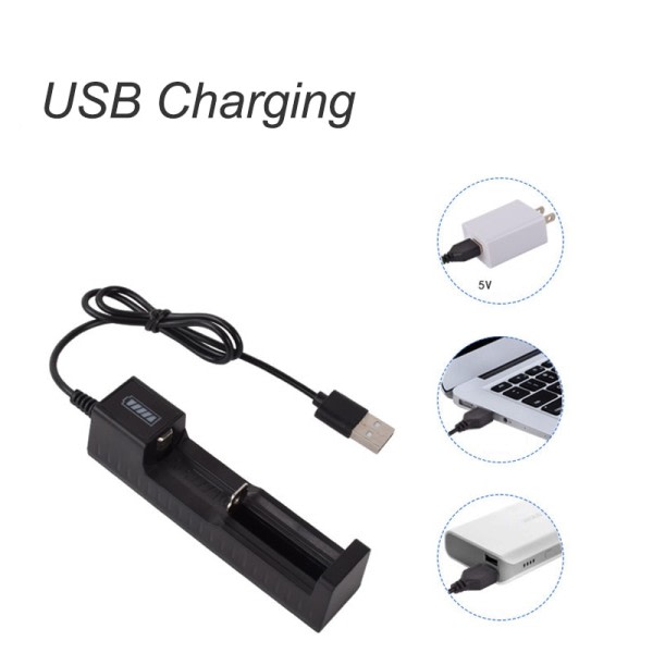 Universal 1 Slot Batteri USB lader Adapter LED Smart Lading for Oppladbare Batterier Li-ion 18650 26650 14500 lader