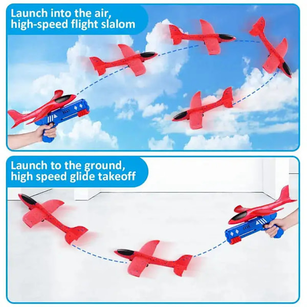 One-Click Ejection Foam Flygplan Leksak Stor Kasta Plan Flygande Leksaksmodell för barn