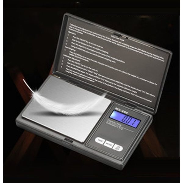 Elektronisk våg bärbar 100g 200g 500g x 0,01g Digital kök Våg Smycken Guld Balans Vikt Gram LCD Fickvikt