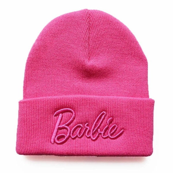 Höst och vinter Varm ylle hatt 3D brev broderi stickad mössa söt rosa tröja mössa par skidhatt