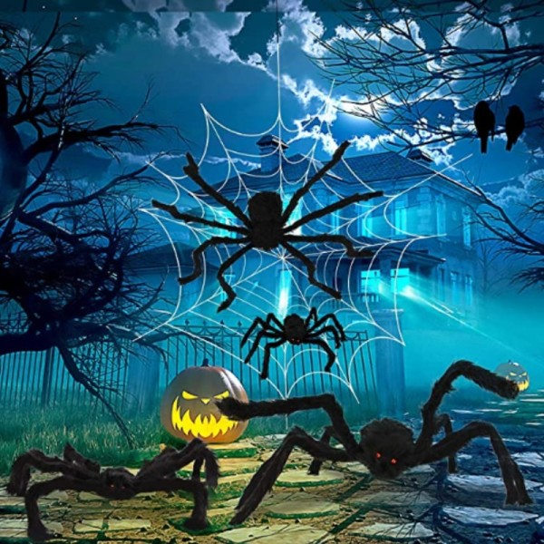 150 cm Oversized Plysj Sort Edderkopp Halloween Fest Dekorasjon