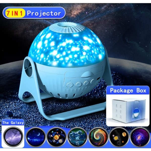 LED Stjerne Projektor Natt Lys 6 i 1 Planetarium Projeksjon Galaxy Starry Sky Projektor Lampe