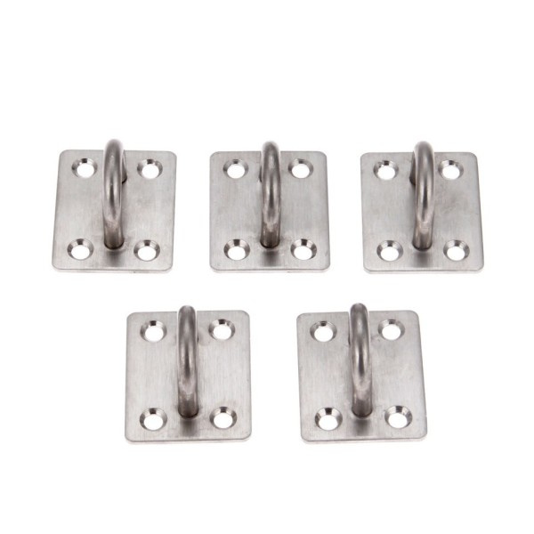 5 st rostfritt stål häftklammer ring vägg krok heavy duty fast pad öga plåt däck dörr spänne u-formad