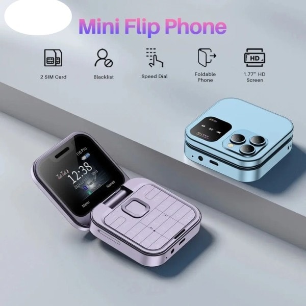 16 Pro Mini Fold Mobil Telefon 2G GSM Dual SIM Card Speed Dial Video Player