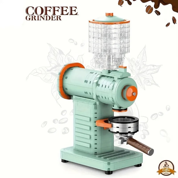 Kahvimylly rakennus palikat mini kahvila kone asennus tiilet MOC malli Creative pöytäkone koristelu