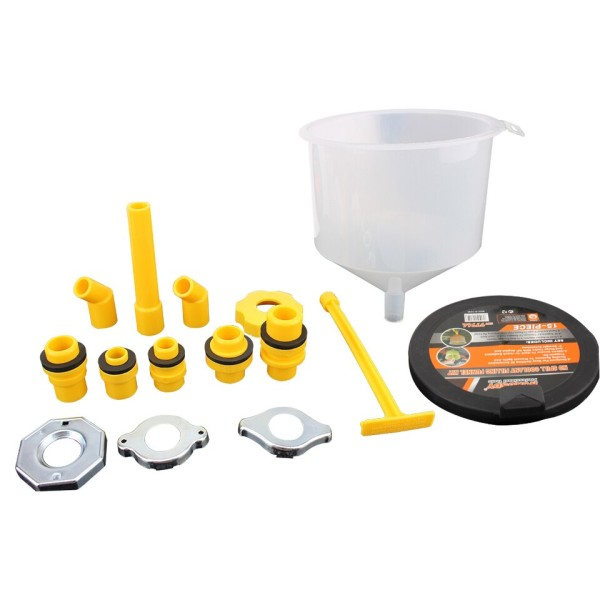 Spill Proof Kylvätska Fylling Kit 15st/Set Fit Universal Fordon Plast Fylling Tratt Rut Häll Olje Verktyg
