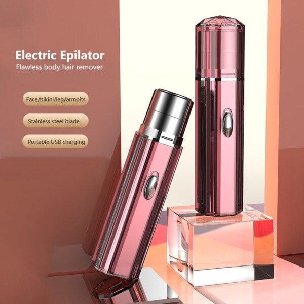 Elektrisk ansiktsbehandling epilator oppladbar hårfjerner bærbar smertefri hårtrimmer
