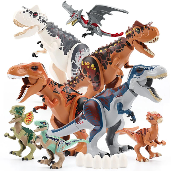 Jurassic Dino World Large Dinosaurs Figures Tegelstenar Byggnad Klossar
