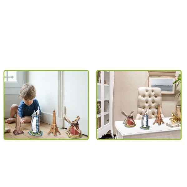 3D Puslespil Papir Bygning Model Legetøj til børn Gør-det-selv Arc de Triomphe Berømte Seværdigheder Pap Model Kit