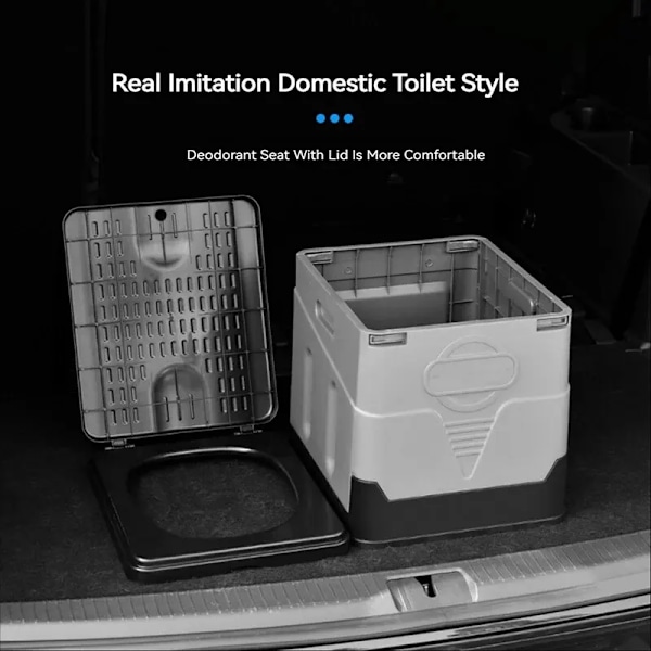 Kokoontaittuva WC, kannettava, kokoontaitettava, hajua estävä säilytystila laatikko, auto wc, aikuisten itse ajava matka hätä wc