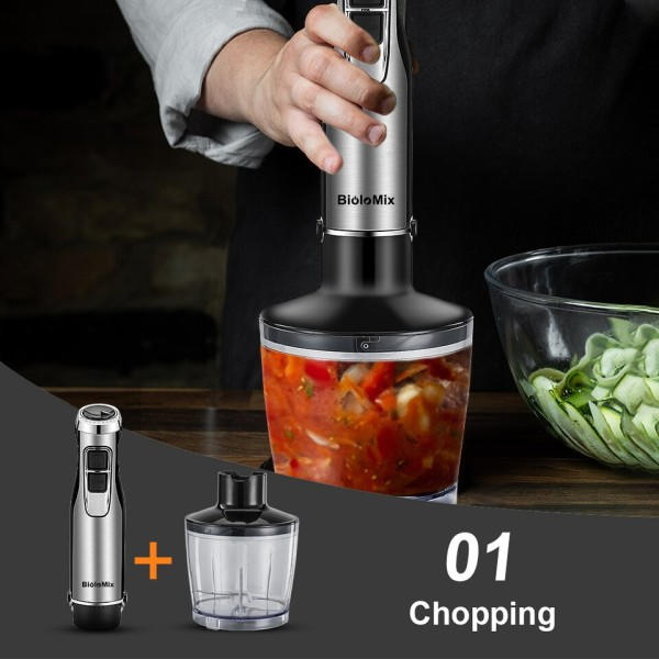 4 i 1 Hög Power Immersion Hand Stick Blender Mixer Inkluderar Hackare