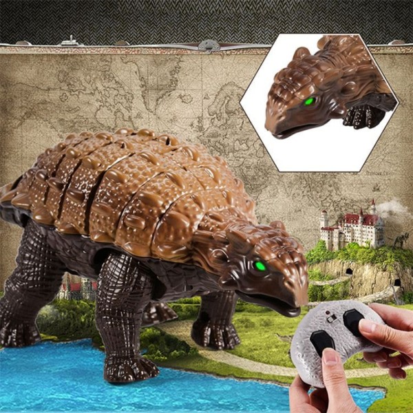 Elektrisk Dinosaurie Leksaker Fjärrkontroll Ankylosaurus Moving Promenad Simulering Djur Modell