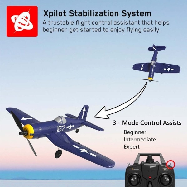 VOLANTEXRC 761-8 2.4GHz RC Lentokone 6-akselinen Gyro F4U Corsair EPP RC Plane Foam Trainer Warbird