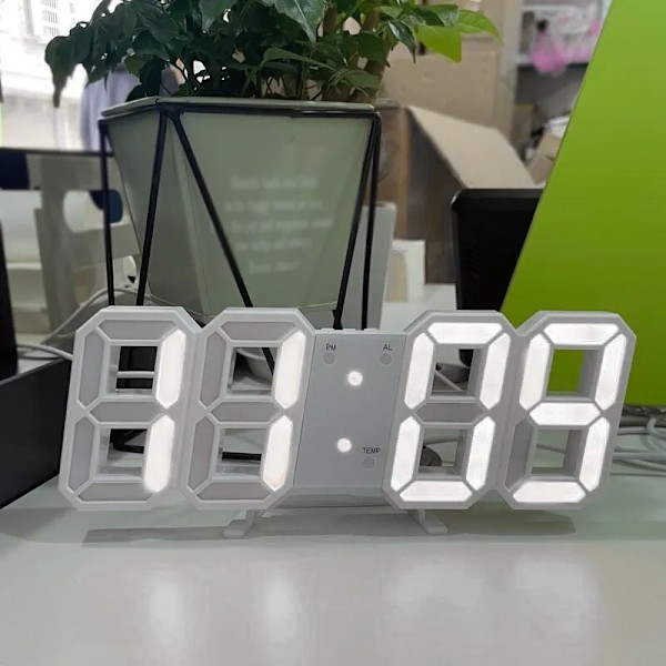 3D LED Digital Klocka Lysande Mode Vägg Klocka Multifunktionell Kreativ USB Plug-in Elektronisk Klocka Hem Dekoration