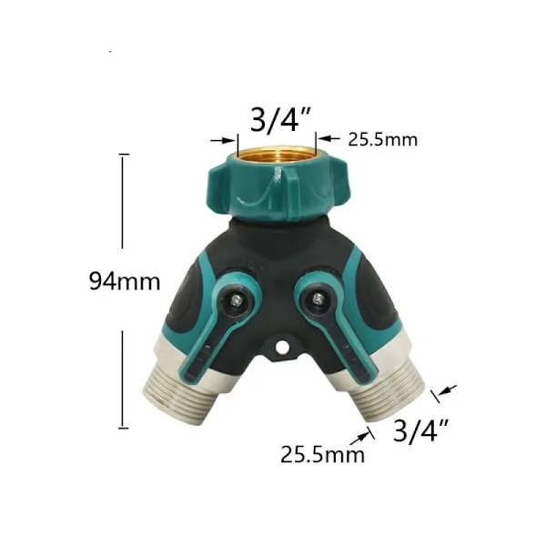Hage Vanning Toveis Slange Splitter Kobling 3/4 Tommer Hage Kran Vann Splitter Y Conector Drypp Vanning Adapter