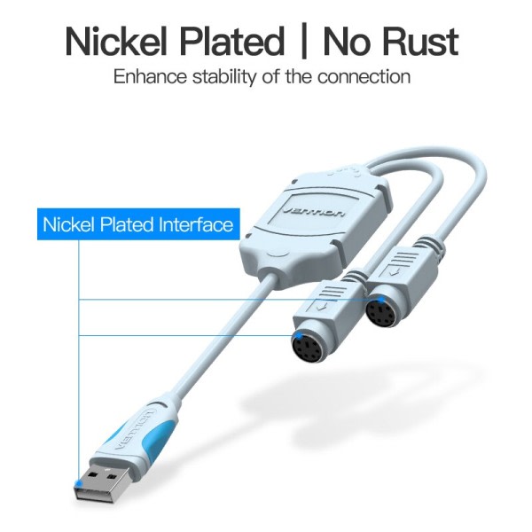 Vention USB Omvandlare Kabel för tangentbord mus USB hane till PS2 hona omvandlare adapter kabel för bärbar dator anslut tangentbord USB