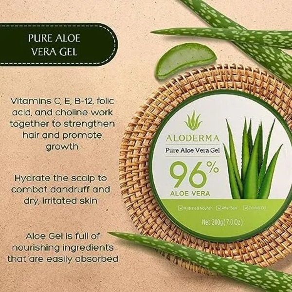 Ekologisk Ren Aloe Vera Gel 200g Återfuktande kräm Solbränna Aloe Gel Naturlig Säker Sömnmask Lugnande Lotion