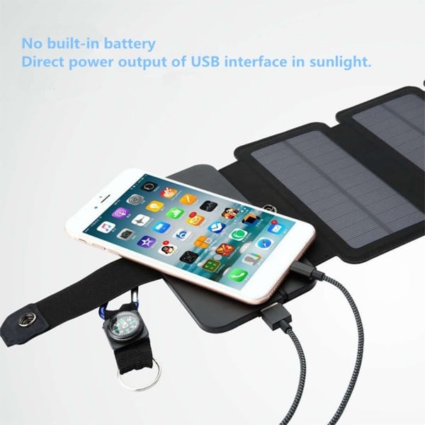 Fällbar Utomhus Solar Panel Laddare Bärbar 5V 2.1A USB Utgång Enheter Camp Vandring Ryggsäck