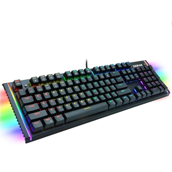 Spel Mekaniskt Tangentbord Blå Rött Switch USB RGB/Mix Bakgrundsbelyst Trådbundet Tangentbord 87/104 Anti-ghosting