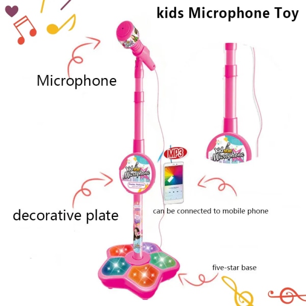 Barn mikrofon med ställ karaoke låt musik instrument leksaker