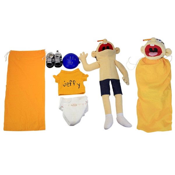 Stor Jeffy Puppet Plysh Hat Spil Legetøj Dreng Pige Tegnefilm Feebee Hånd Dukke Plushie Dukke