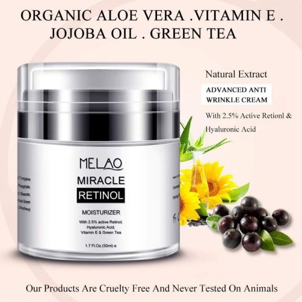 Retinol fuktighetskräm kräm för anti åldrande och minskar rynkor fina linjer hudvård