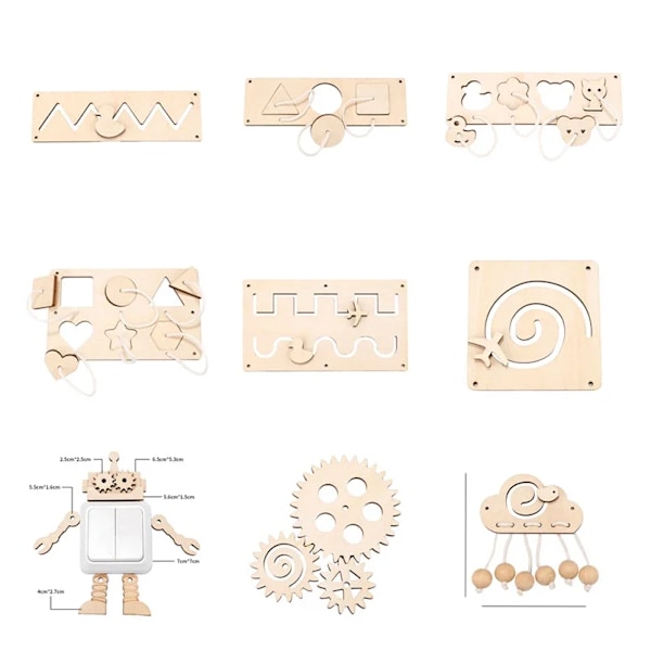 Tee itse Montessori Busy board  tarvikkeet puinen koulutuslelu