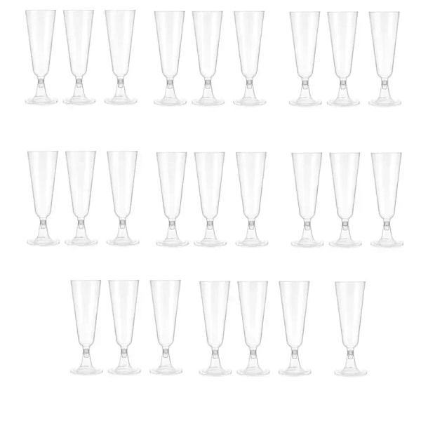 25 stykker 150ml Plastik Champagne Fløjter Engangs Mousserende Bar Kopper Klar Pink Ristning Kop