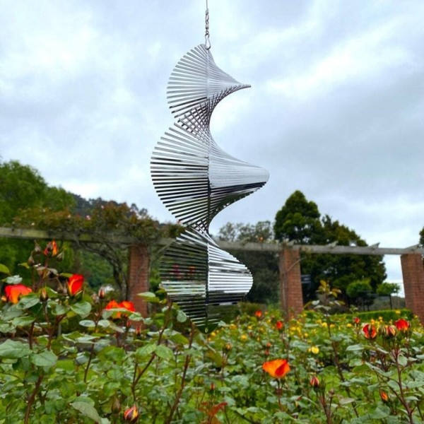Roterande Vind Klockspel Vind Spinner Klocka Flip Spiral Hänge Utplats Trädgård Hängande Dekoration