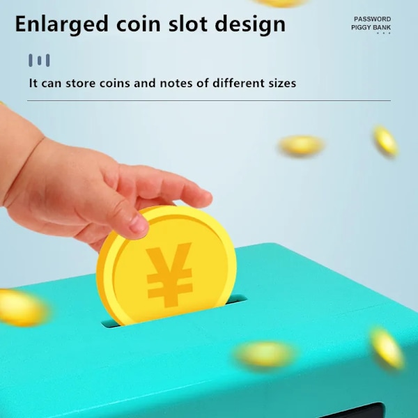 Mini Safe Piggy Indlån Bank Husstand Seddel Lås Adgangskode Penge Kasse