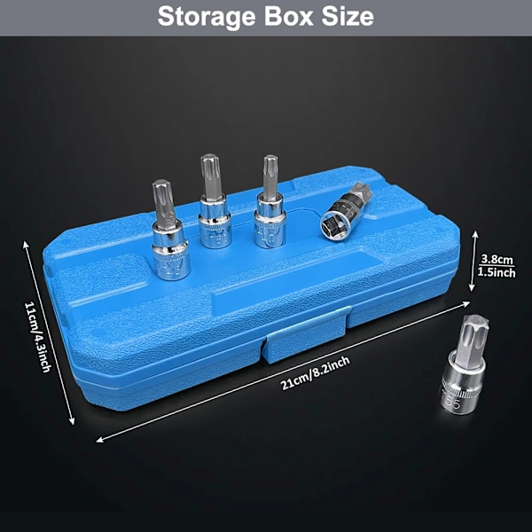Professional 13 kpl Torx Star Bit Socket nuts Set 1/4 3/8 ja 1/2" Drive T8 - T70 Home Tool  Kit