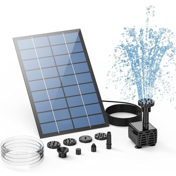 2,5W aurinko suihkulähde pumppu, 6 suuttimella ja 4ft vesi putki,Solar voimalla pumppu lintu kylpyyn,Pond,Garden