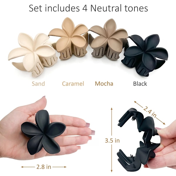 4 stykker  Frosted Æg Blomster Scrunchies Holiday Side Scrunchies Hår Clips